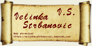 Velinka Štrbanović vizit kartica